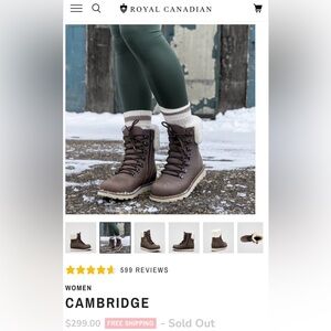 Royal Canadian Cambridge Leather Boot size 37.5